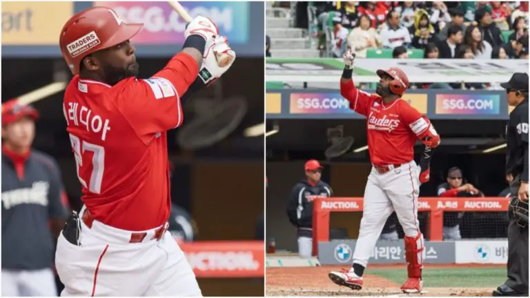 Guillermo Heredia dispara su primer triple de la campaña en la KBO